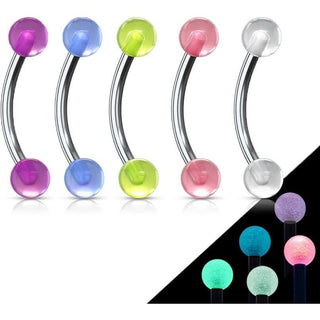 Piercing Sopracciglio Luminescente al buio, 5 pezzi