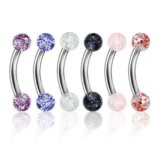 Piercing Sopracciglio Sfera ultrabrillante in acrilico, 6 pezzi