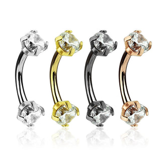 Piercing Sopracciglio Zircone Filettatura Interna, 4 pezzi