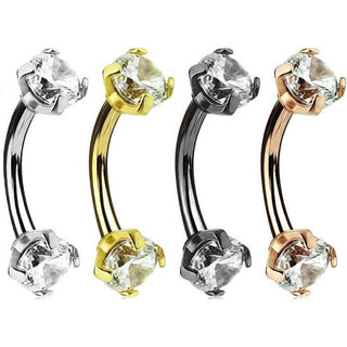 Piercing Sopracciglio Zircone Filettatura Interna, 4 pezzi