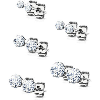 Zirconi e argento 5 coppie, 5 pezzi