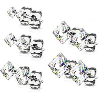 Zirconi quadrati 5 paia , 5 pezzi