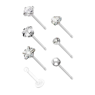 Stud Nasale Zirconi, 7 pezzi