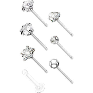 Stud Nasale Zirconi, 7 pezzi