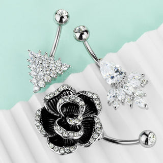 Piercing Ombelico Zirconi, 3 pezzi