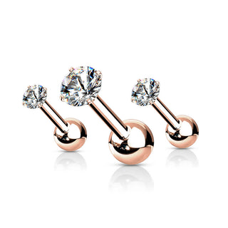 Barbell Zirconia rotonda 2, 3 e 4 mm, 3 pezzi