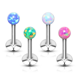 Labret Sfera opale Filettatura Interna, 4 pezzi
