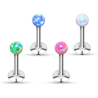 Labret Sfera opale Filettatura Interna, 4 pezzi