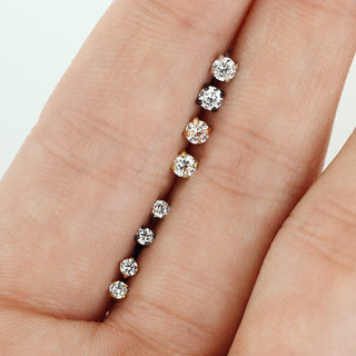 Labret Zircone tondo Filettatura Interna, 4 pezzi