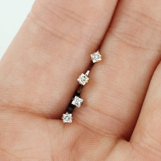 Labret Zircone quadrato Filettatura Interna, 4 pezzi