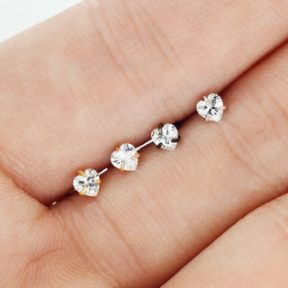 Labret Cuore di zircone Filettatura Interna, 4 pezzi