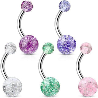 Piercing Ombelico Sfera acrilico ultrabrillante, 5 pezzi