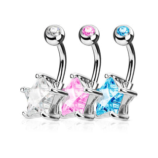 Piercing Ombelico Stella di zircone, 3 pezzi