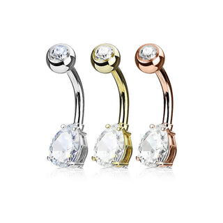 Piercing Ombelico Goccia di zircone, 3 pezzi