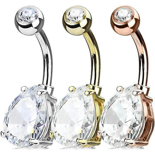 Piercing Ombelico Goccia di zircone, 3 pezzi