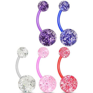 Piercing Ombelico Sfera ultrabrillante in acrilico, 5 pezzi