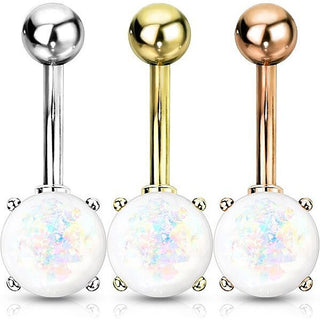 Piercing Ombelico Zircone tondo, 3 pezzi