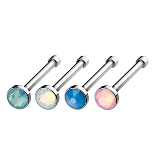 Stud Nasale Argento e opale, 4 pezzi