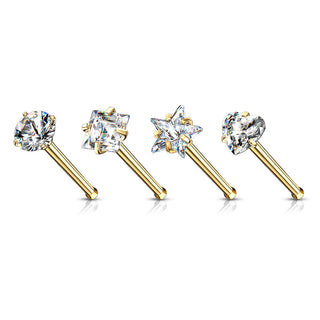 Stud Nasale Argento e zirconi, 4 pezzi