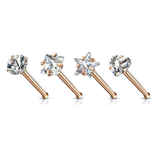 Stud Nasale Argento e zirconi, 4 pezzi