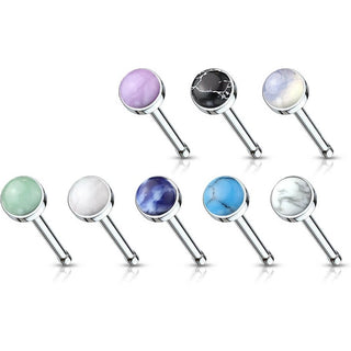 Stud Nasale Pietre semipreziose tonde, 8 pezzi