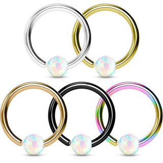 Anello Piercing Sfera in opale Perla Prigioniera, 5 pezzi