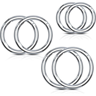 Anello Piercing Argento Clicker, 3 pezzi