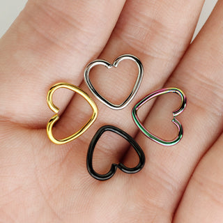 Anello Piercing  Cuore Pieghevole, 4 pezzi