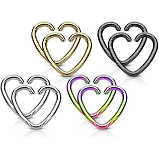 Anello Piercing  Cuore Pieghevole, 4 pezzi