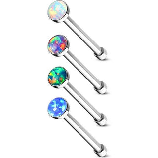 Stud Nasale Argento e opale, 4 pezzi
