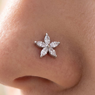 Flower Nose Piercings – selection on linen