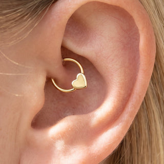 Heart Daith Piercings – selection on linen
