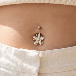Flower Belly Button Piercings – selection on linen