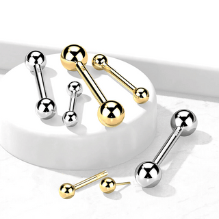 Oro 14 kt Barbell Sfera  Push-In