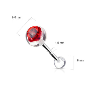 Tongue Barbell Rose Ball