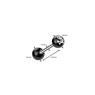 Barbell Acrylic Crossbone Ball