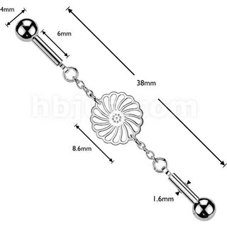 Industrial Barbell centered sunflower connector chain