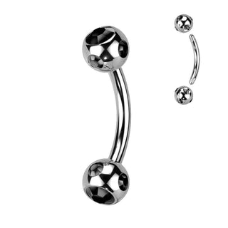 Piercing Sopracciglio Sfera d´argento con zircone