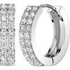 Hoop Earring Double Row Pave Cubic Zirconia 1 Pair