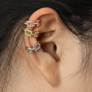 Earcuff Ear cuff rettangolari con zirconi Pieghevole