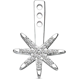 Attachment Micro Pave Cubic Zirconia Starburst Earring Jacket Cartilage Stud Add on