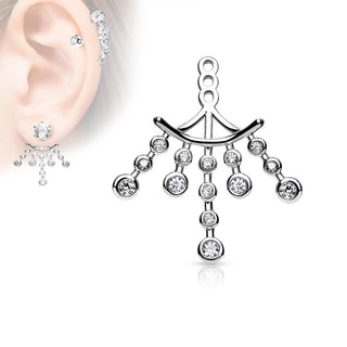 Attachment Cubic Zirconia Chandelier Earring Jacket Cartilage Stud Add on