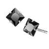 Argento 925 Orecchino a Bottone Argento con zircone quadrato