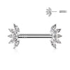 Oro 14 kt Piercing Capezzolo 5 Zirconi marquise  Push-In