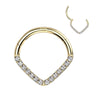 Solid Gold 14 Carat Ring Zirconia Clicker