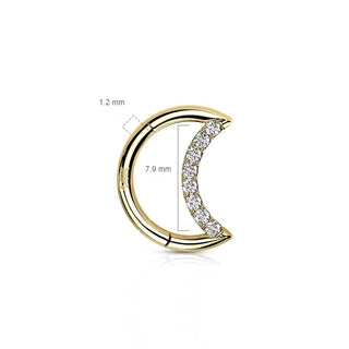Oro 14 kt Anello Piercing  Zircone/Opale Clicker