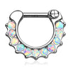 Oro 14 kt Piercing Septum  Barra Opali  Clicker