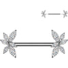 Nipple Piercing vine zirconia marquise cut Push-In
