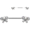 Nipple Piercing pave cubic zirconia butterfly Push-In