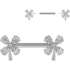 Nipple Piercing leaf flower zirconia Push-In